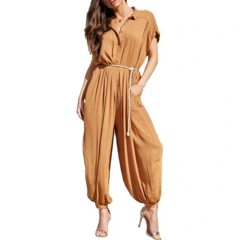 Zara Tan Jumpsuit - Picture 4 of 8